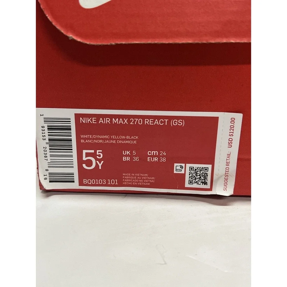 Nike Air Max 270‎ React Youth Running Sneakers Shoes 5.5Y